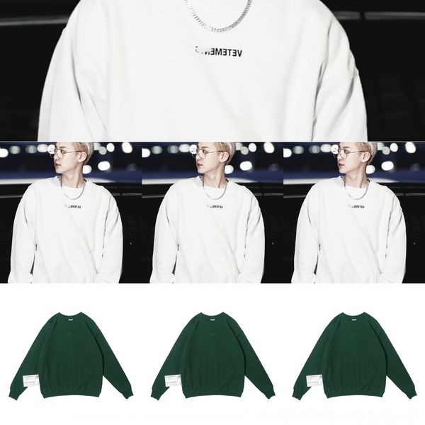 

hdx9x large 2020 ii1u0 winter super vtm wash label letter printing round neck men's sweater and women's loose fashion brand sweate, Black