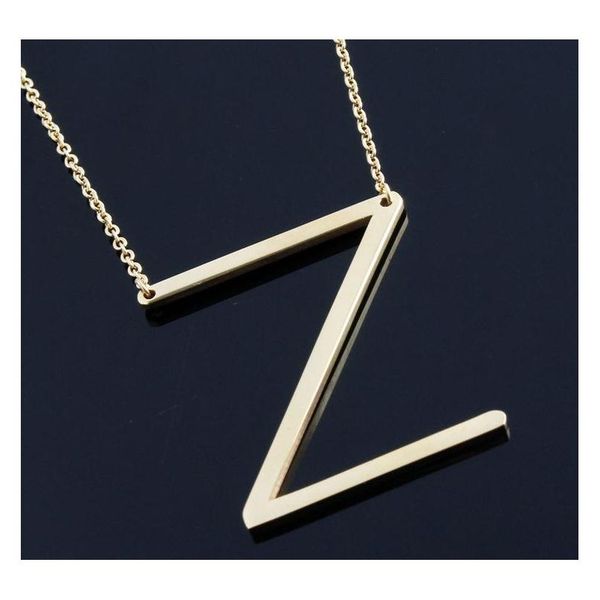 

host sale sideways personalized letter name initial gold silver plated stainless steel necklace penda wmtunu dh_seller2010