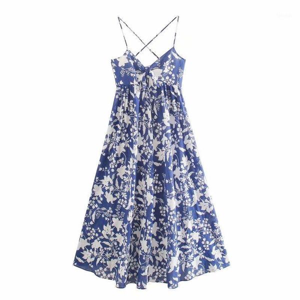 

2020 women bohemian v neck bow flower print blue long suspender dress female back elastic vestido chic beach maxi dresses ds39081, Black;gray