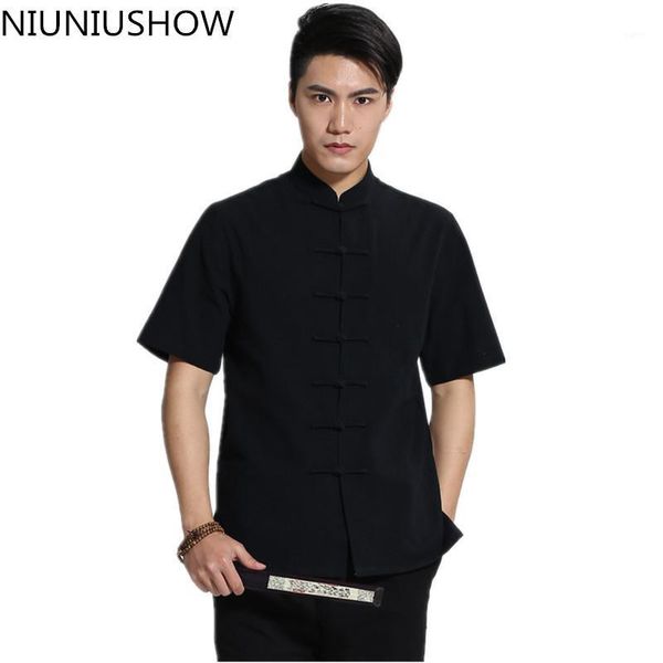 

new arrival black chinese men shirt cotton linen wu shu shirts summer tang suit size  l xl xxl xxxl1, White;black