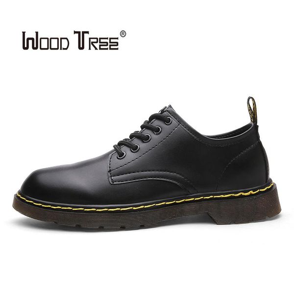 

woodtree men's spring and autumn oxford men's shoes large size leather shoes fashion casual moccasins business boots, Black
