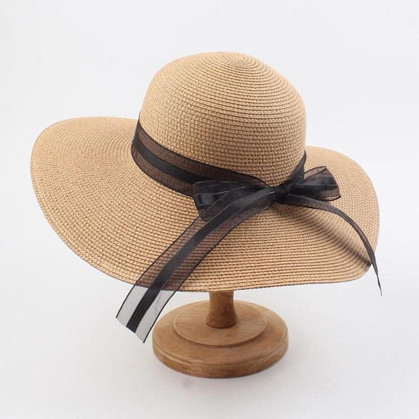 

big brim straw sun hat for women summer hat foldable roll up floppy breathable beach hats anti sunscreen caps #201, Blue;gray