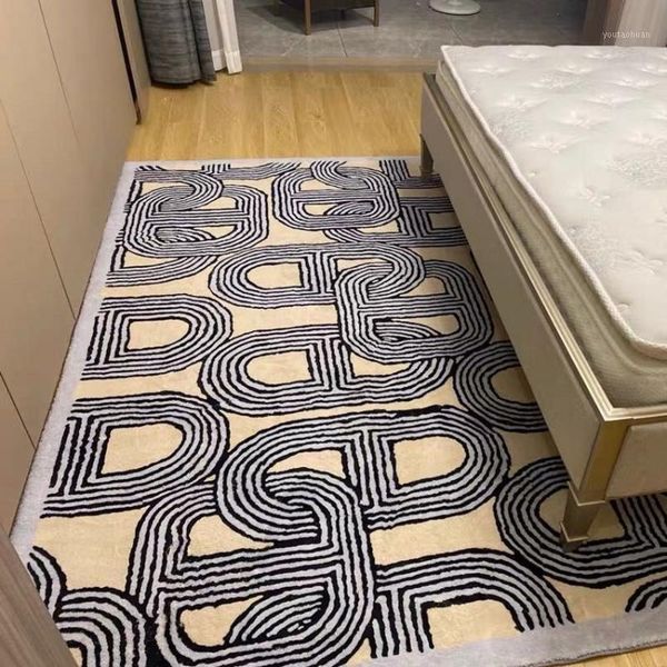 

carpets modern style abstract pattern fleece fabric geometric art area rug , ins decoration coffee table floor mat1