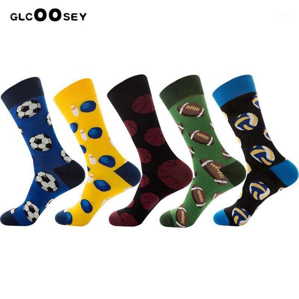 

colorful men basketball soccer tennis bowling sports ball pattern happy wedding socks funny cotton crew homme sox1, Black