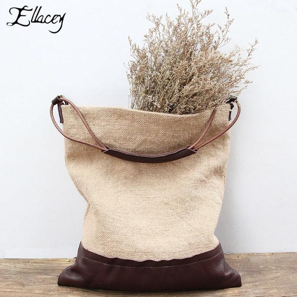 

new hand made cotton linen tote bag women large travel storage package bags shopping bag female shoulder handbag pouch hot