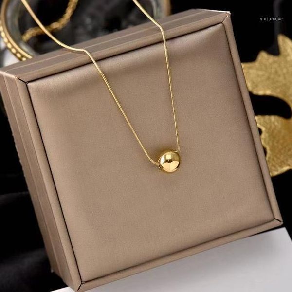 

chokers 2021 fashion est stainless steel gold round ball choker necklaces jewelry snake pendant chain necklace for women girl friend1, Golden;silver