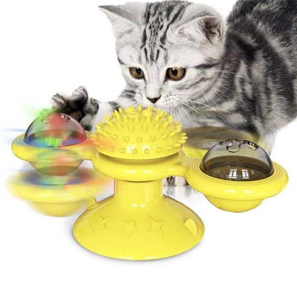 

windmill cat toy turntable teasing interactive cat toys interactive with catnip scratching tickle pet ball toys supplie