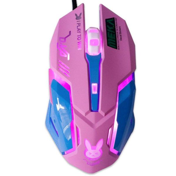 

pink 3200dpi wired ergonomic optical usb computer mouse for pc lapnotebook