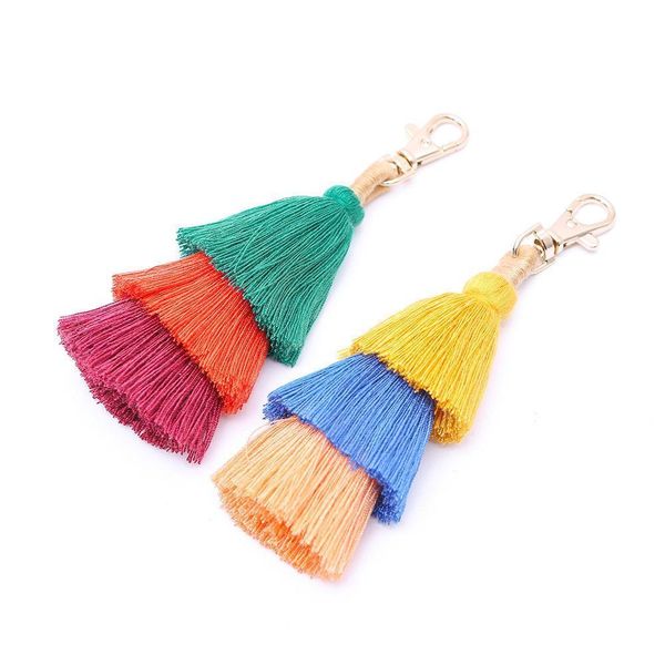 

1pcs bohemia tassel fringe key chain diy jewelry garments decorative crafts accessories handbag pendant cotton tassels trim gift h sqcawh