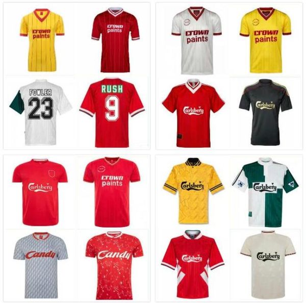 

85 86 dalglish ruddock mens retro soccer jerseys 93 97 fowler redknapp wright mcmanaman 96 97 gerrard torres mascherano football shirt, Black;yellow