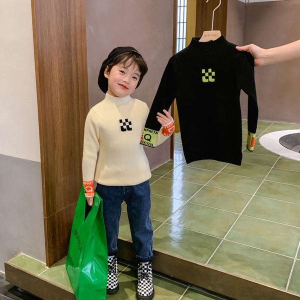 

boys' fashion warm high neck im wear 2020 new middle school children's winter sweater dm46, Blue