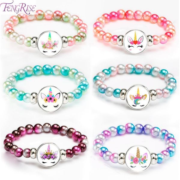 

fengrise beads bracelets women girls unicorn birthday favors jewelry gift unicon party supplies unicornio