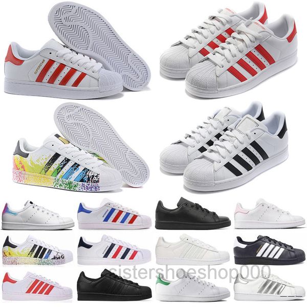 

superstar white black pink blue gold superstars 80s pride sneakers super star women men sport casual shoes eu sz36-45 yu3z