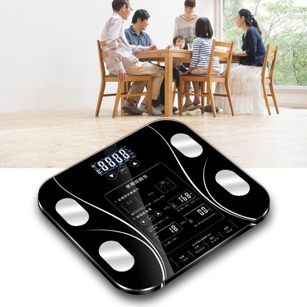 

smart body fat scale with digital touching display usb recharging body composition bmi analyzer & health monitor h7jp