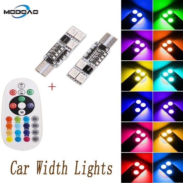 

interior&external lights 2 pack t10 -6smd car wedge side light width multicolored bulbs interior with remote control1