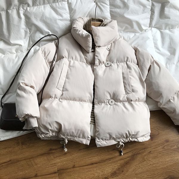 

2021 new thicken parkas winter casual loose turtleneck jacket women female streetwear warm cotton padded coat ctrz, Black