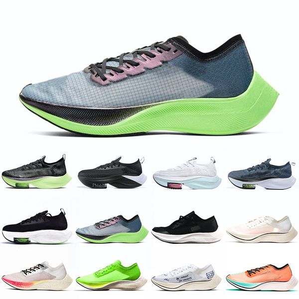 

zoom next% men women running shoes trainer sports sneakers lime blast triple black white outdoor athletic runners, White;red