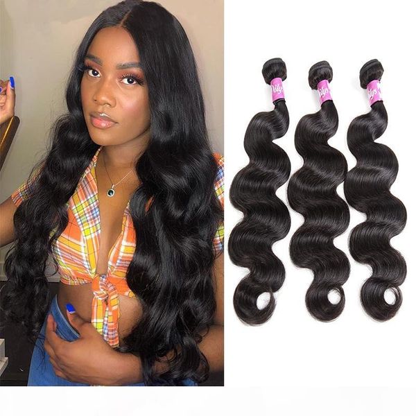 

body wave human hair bundles black color peruvian indian brazilian virgin human hair weaves 8-28 inch