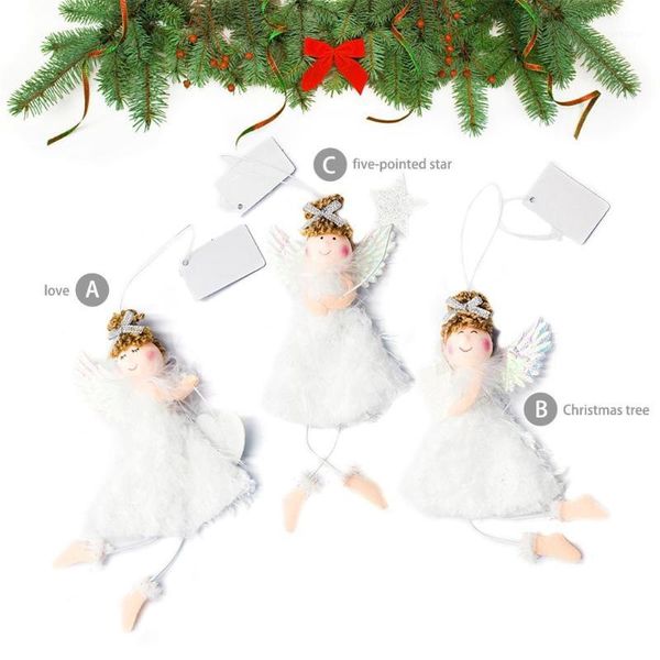 

christmas decorations lovely plush angel pendant beautiful tree hanging ornaments year home decoration doll kid gift1