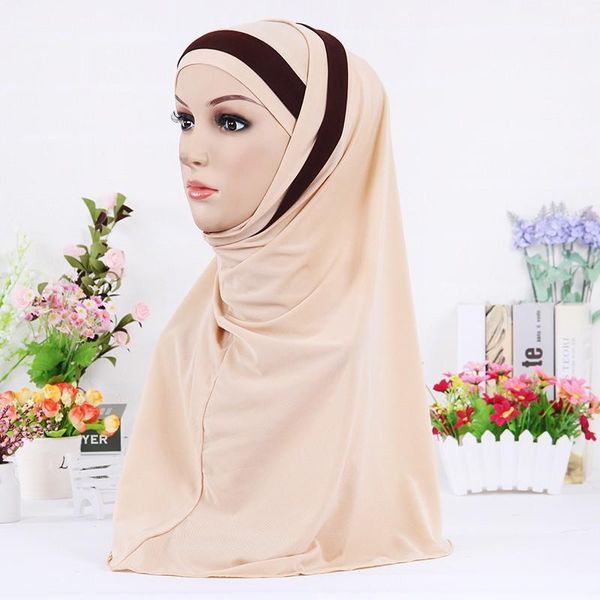 

fashion muslim instand hijab scarf for women islamic ready to wear pray hijabs headscarf arab ladies full cover underscarf1, Red