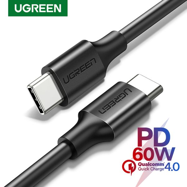 

ugreen 60w to type-c pd qc 4.0 fast charge data macbook samsung s9 plus usb c cable for huawei mate 20