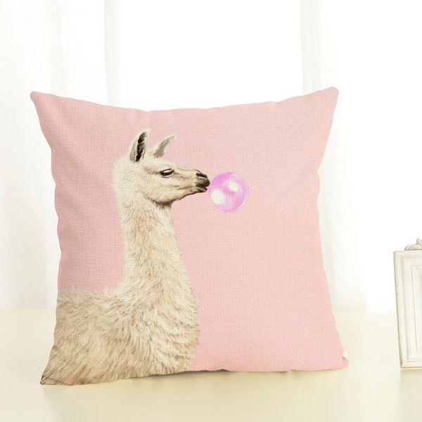 

room giraffe llama cover bubbles pillow pillows decoration alpaca pillowcase living linen cushion blowing sofa funny throw bbykhp bwkf