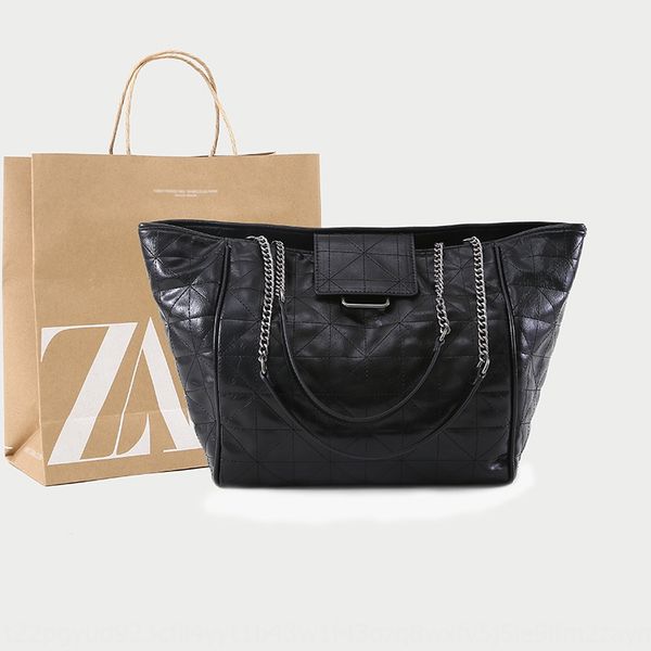 

spring and shopping hand summer 2020 zr new lingge women's black soft one shoulder hand large capacity shopping bag tote bag wznln