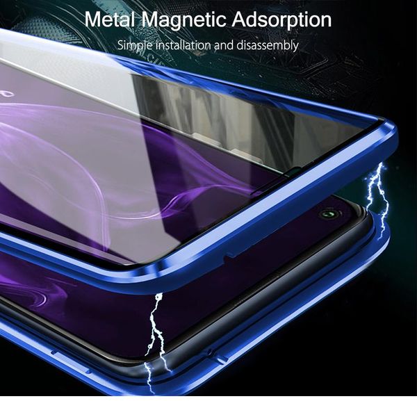 

360 magnetic metal glass case for huawei p40 p30 p20 mate 30 20 honor 20 30 pro 10 lite bbyunx