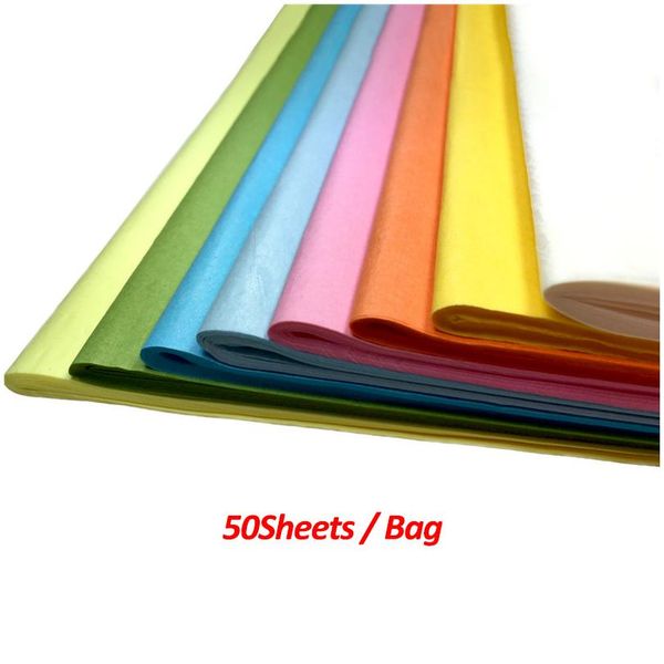 

50sheets / bag diy material 50*50cm tissue paper floral wrapping paper home decoration festive party packagi jllmgj