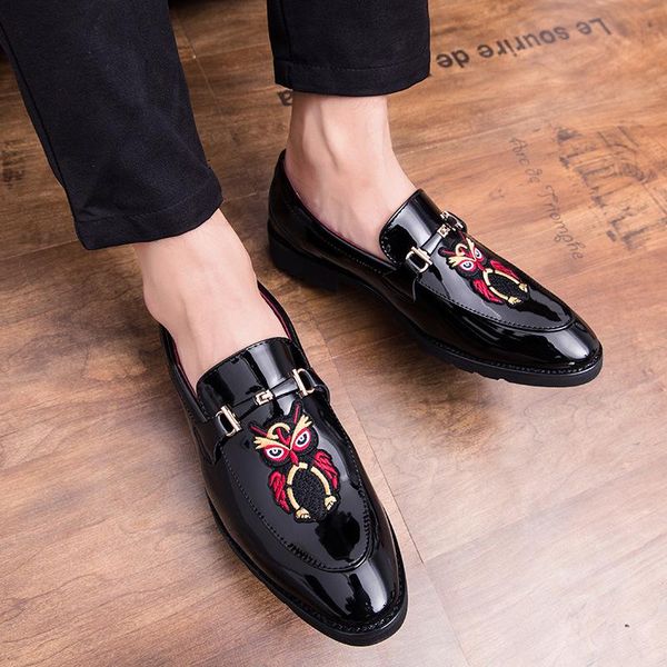 

pu leather men brogues shoes lace-up bullock business dress men oxfords shoes male formal zapatos de hombre, Black