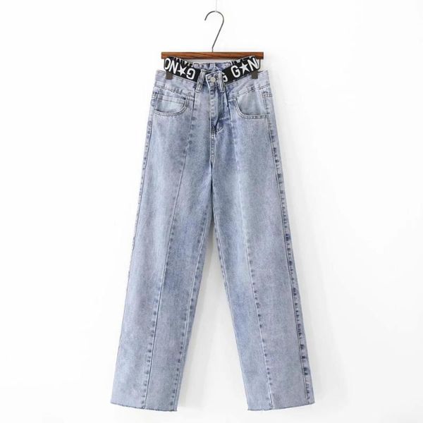 

spring autumn winter cotton normcore wide leg jeans women plus size boyfriend jeans, Blue