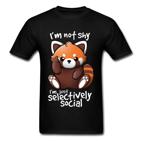 

shy red panda funny summer raccoon cute couple tees selectively social cartoon anime designer sport hooded sweatshirt hoodie t shirt