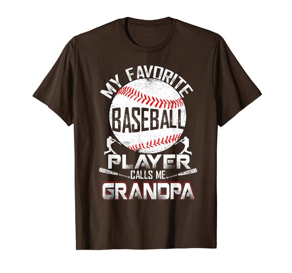 

my favorite baseball player calls me grandpa shirt, White;black