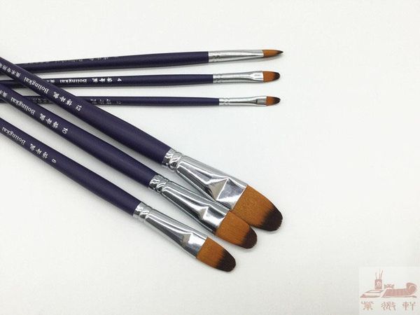 

purple long rod gouache painting pen brush duck tongue acrylics brush painting watercolor painting brushes art, Black;red