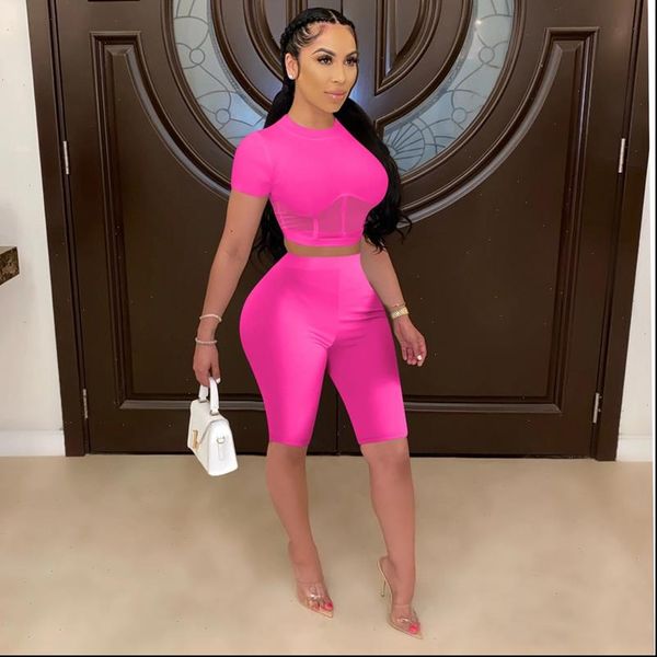 

two peice set for women summer biker shorts set high waist matching sets bodycon 2 piece outfits for women tracksuit, Gray