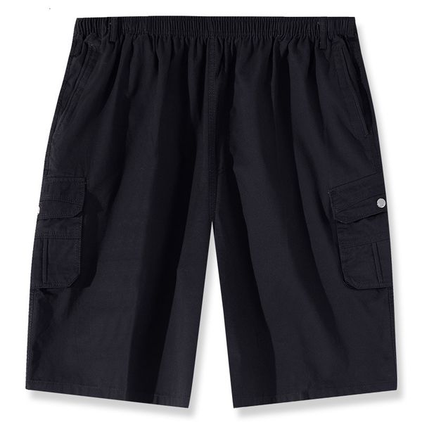 

new men's fattening plus size sports leisure multi pocket tooling shorts in summer 2020, White;black
