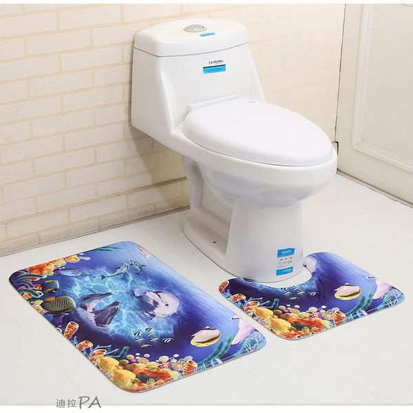 

2pcs 3d абсорбент коврик для ванной набор non-slip пьедестал коврик коврик для ванной
