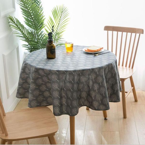 

grey tree round dining coffee table cloth cotton linen fabric tablecloth cover shabby chic wedding party decoration