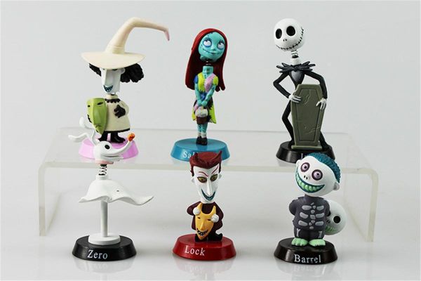 

christmas gift anime nightmare before christmas jack pvc doll action figures toy dool 6pcs/ set 5~7cm xxx