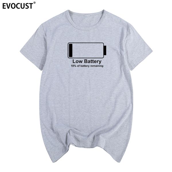 

low battery 10% of battery remaining summer print t-shirt cotton men t shirt new women tee sport hooded sweatshirt hoodie