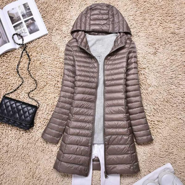 

autumn winter jacket women duck down slim long parkas ladies warm coat hooded plus size xxxl 4xl ultra light outerwear coat1, Black