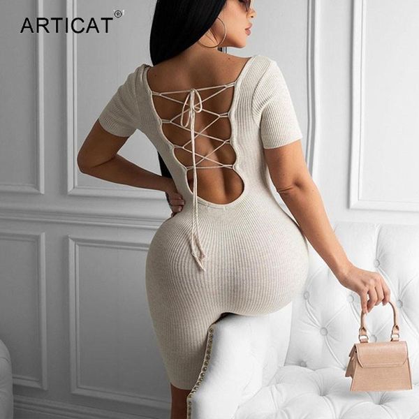 

articat backless bandage playsuit women short sleeve o neck skinny white black rompers summer fiteness bodysuit workout jumpsuit, Black;white