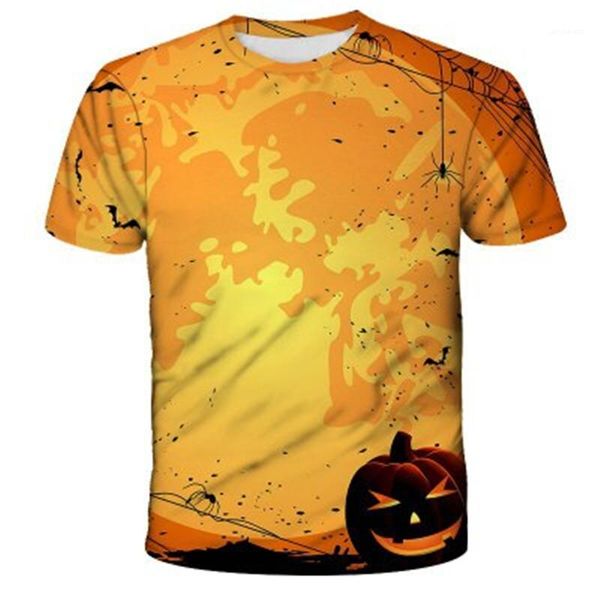 

neck short sleeve tee designer summer male casual pumpkin pattern tshirt man halloween t-shirts fashion trend 3d abstract pattern round, White;black