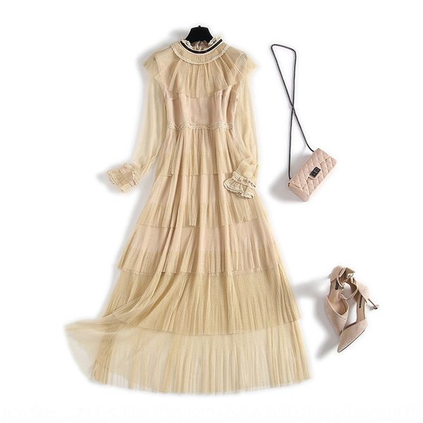 

осень новая сетка яркий шелк юбка skirtcake skirtlong рукав слой талии платье знаменитости стиль на слой торта юбка средней длины супер фея, Black;gray