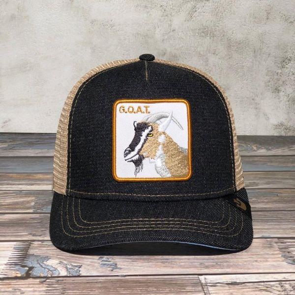 

new goat baseball cap men women fashion animals embroidery snapback dad hat spring cotton washed denim hip hop bone dropshipping