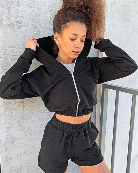 

2020 new summer 2pcs running sports suit high waist short bodycon women sports set, Gray