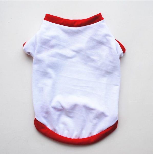 2021 Sublimation Dog Clothes White Blanks Puppy Shirts Solid Color
