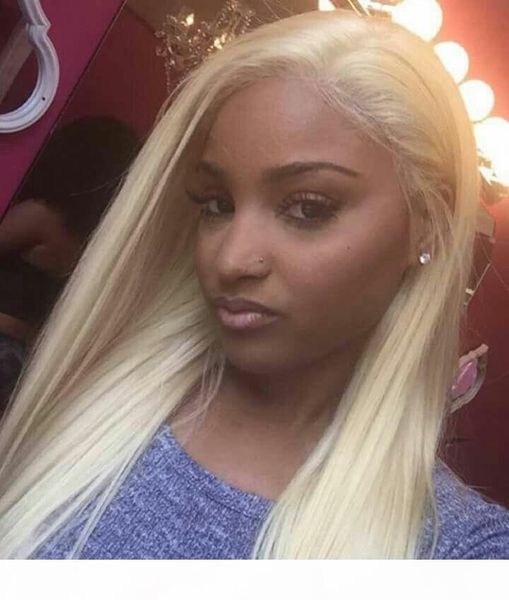 

brazilian straight human hair wigs blonde lace front wig full lace wigs 613 pre plucked with baby hair, Black;brown