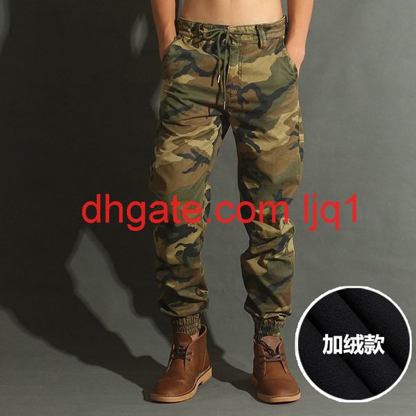 

grassland camouflage leggings camouflage trousers overalls men's casual pants jogging outdoor plush, Black