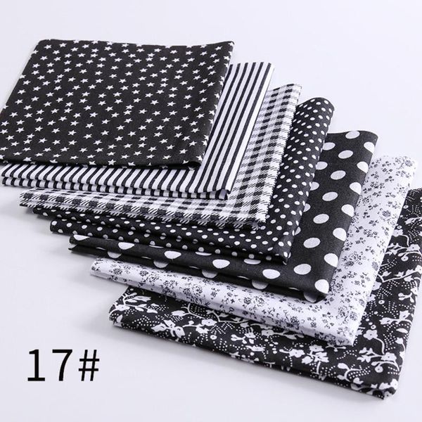 

7pcs cotton craft fabric bundle patchwork squares quilting sewing patchwork different pattern cloths diy scrapbooking artcraft, Black